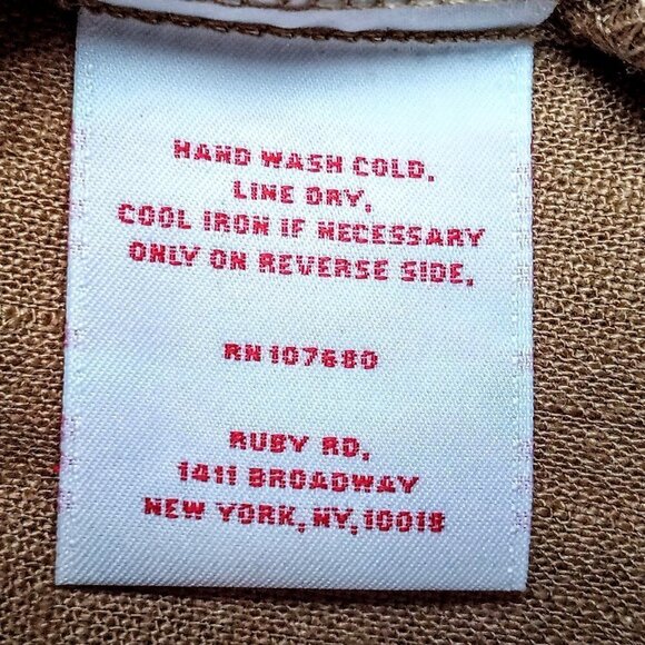 Ruby Rd. Shimmery Gold Tan Linen Button-Down Vest - Picture 6 of 6